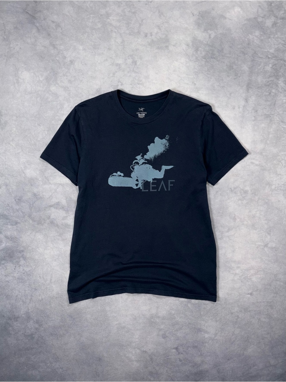 RARE Arc’teryx Leaf Military Skydiving Army Logo Outdoor Navy Blue T Shirt